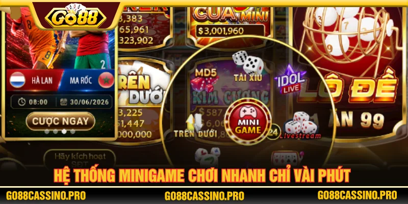 Nhiều minigame được GO88 thiết kế giúp bet thủ giải trí nhanh